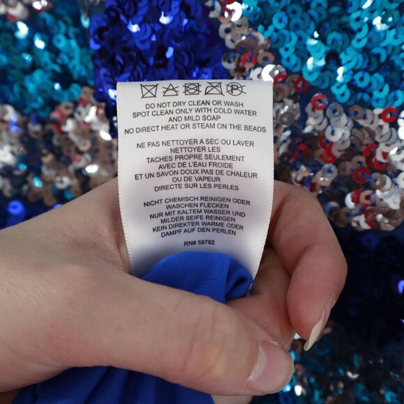 Hailey Logan By Adrianna Papell Sequin Bodycon Dress Womens 5/6 Blue Mermaidcore - Picture 5 of 10